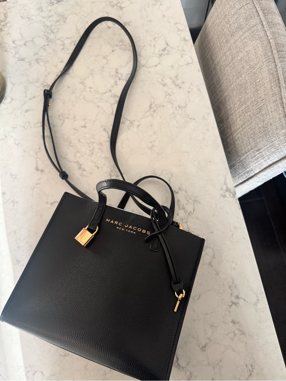 Marc Jacobs Mini Grind Tote Black Leather Crossbody Bag